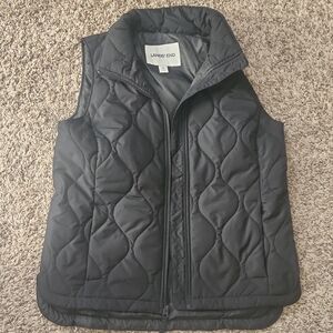 NWOT Lands End Featherfree Quilted Insulated Black Quilted Vest Regular Small